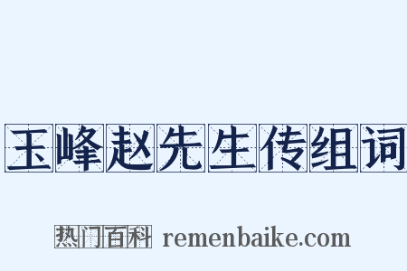 玉峰赵先生传组词是什么意思的图片